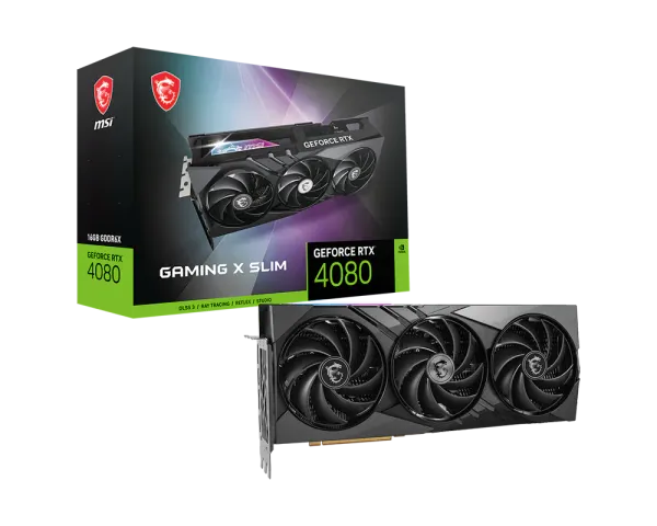 GeForce RTX 4080 16GB GAMING X SLIM Graphics Card GPU (manufacturer photo)